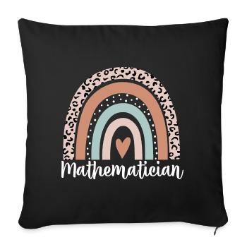 Mathematician Rainbow Leopard Funny Mathematician - Sofa pillowcase 17,3'' x 17,3'' (45 x 45 cm) - black - Front