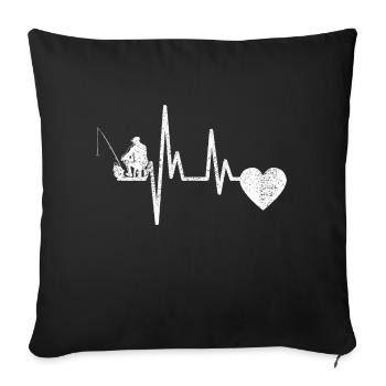 Fishing Fishing Angler Fishing Hook - Sofa pillowcase 17,3'' x 17,3'' (45 x 45 cm) - black - Front