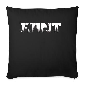 chasseur - idée cadeau nature - Housse de coussin décorative 45 x 45 cm - noir - Devant