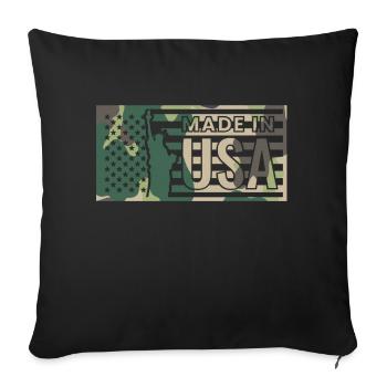 Amérique États-Unis New York Drapeau Président indien 2024 - Housse de coussin décorative 45 x 45 cm - noir - Devant