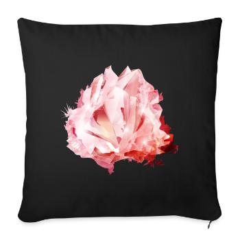 Bright Pink Rose Quartz Crystal Motif - Sofa pillowcase 17,3'' x 17,3'' (45 x 45 cm) - black - Front