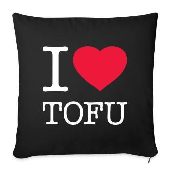 J’ADORE LE TOFU - Housse de coussin décorative 45 x 45 cm - noir - Devant