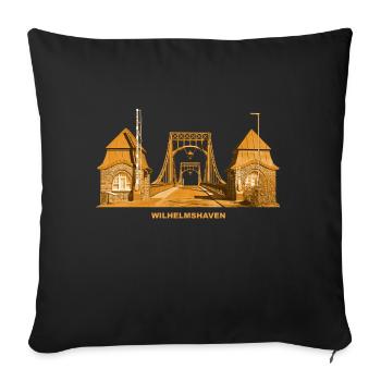 Wilhelmshaven Bridge North Sea Lower Saxony - Sofa pillowcase 17,3'' x 17,3'' (45 x 45 cm) - black - Front