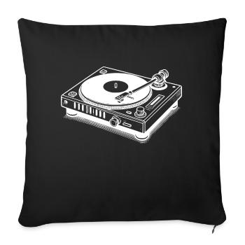 Record player - Sofa pillowcase 17,3'' x 17,3'' (45 x 45 cm) - black - Front