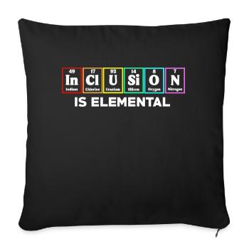 Inklusion ist elementar LGBT-Flagge Gay Pride Month - Sofakissenbezug 45 x 45 cm - Schwarz - Vorne