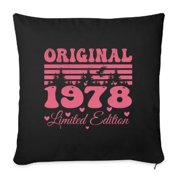 Cadeau 46e Anniversaire 1978 Femme | Né en 1978 - Housse de coussin décorative 45 x 45 cm - noir - Devant