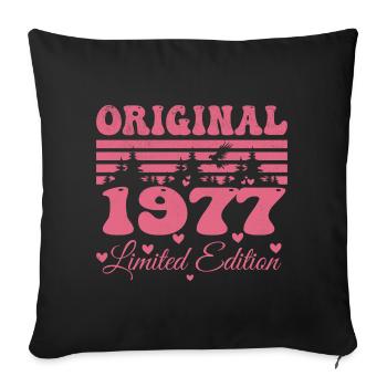 47th Birthday Gift 1977 Woman | Born in 1977 - Sofa pillowcase 17,3'' x 17,3'' (45 x 45 cm) - black - Front
