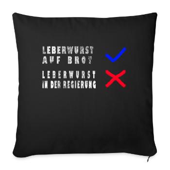 Ampel Leberwurst Protest - Sofakissenbezug 45 x 45 cm - Schwarz - Vorne