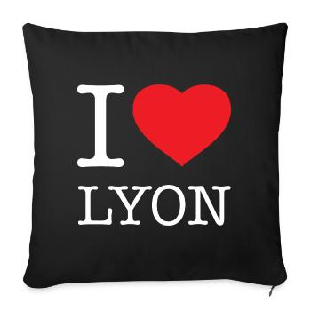 I LOVE LYON - Sofa pillowcase 17,3'' x 17,3'' (45 x 45 cm) - black - Front