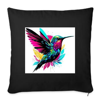 Colibri - Housse de coussin décorative 45 x 45 cm - noir - Devant