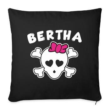 Pirate Bertha Design pour les filles et les femmes - Housse de coussin décorative 45 x 45 cm - noir - Devant