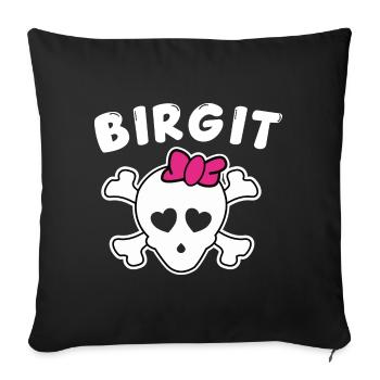 Pirate Birgit Design for Girls and Women - Sofa pillowcase 17,3'' x 17,3'' (45 x 45 cm) - black - Front