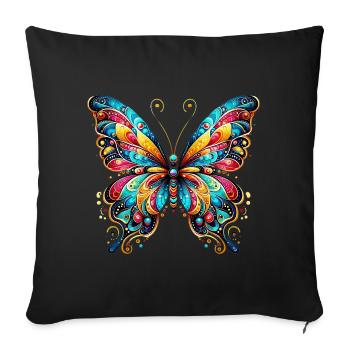 Butterfly - Sofa pillowcase 17,3'' x 17,3'' (45 x 45 cm) - black - Front