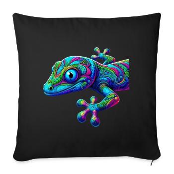 Gecko - Sofa pillowcase 17,3'' x 17,3'' (45 x 45 cm) - black - Front