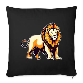 Proud lion in retro style - Sofa pillowcase 17,3'' x 17,3'' (45 x 45 cm) - black - Front