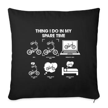 Croquis du temps libre à vélo - Housse de coussin décorative 45 x 45 cm - noir - Devant