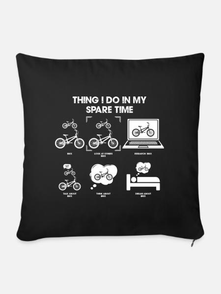 Fahrrad Freizeit Skizze - Sofakissenbezug 45 x 45 cm - Schwarz