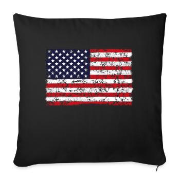 DRAPEAU DE L’AMÉRIQUE rétro - Housse de coussin décorative 45 x 45 cm - noir - Devant