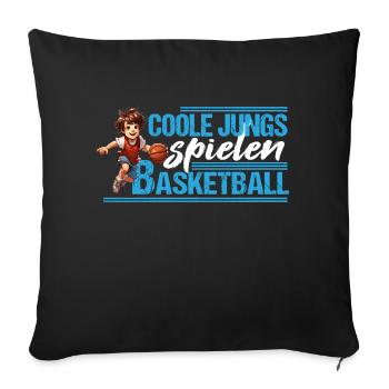 Basketball Basketballer Coole Jungs - Sofakissenbezug 45 x 45 cm - Schwarz - Vorne