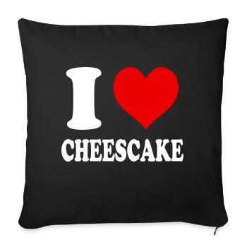 I Love Cheescake Heart Funny Witty - Sofa pillowcase 17,3'' x 17,3'' (45 x 45 cm) - black - Front
