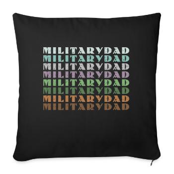 Papa Papa Père Fête des pères Soldat militaire - Housse de coussin décorative 45 x 45 cm - noir - Devant