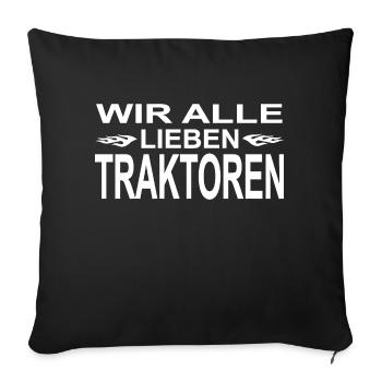 Traktor - Sofakissenbezug 45 x 45 cm - Schwarz - Vorne