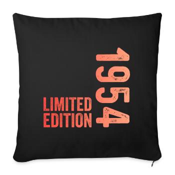 Limited Edition 1954 - Birthday Design - Sofa pillowcase 17,3'' x 17,3'' (45 x 45 cm) - black - Front