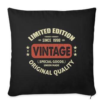 Vintage 1998 Retro 1998 Birthday Gift - Sofa pillowcase 17,3'' x 17,3'' (45 x 45 cm) - black - Front