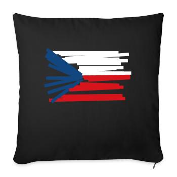 Czech Republic Flag - Modern Art - Sofa pillowcase 17,3'' x 17,3'' (45 x 45 cm) - black - Front
