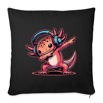 Dabbing Axolotl - Sofakissenbezug 45 x 45 cm - Schwarz - Vorne