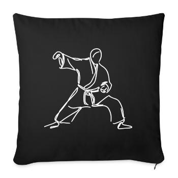 Croquis de judoka - Housse de coussin décorative 45 x 45 cm - noir - Devant