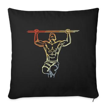 Fitness Sportler Skizze - Sofakissenbezug 45 x 45 cm - Schwarz - Vorne