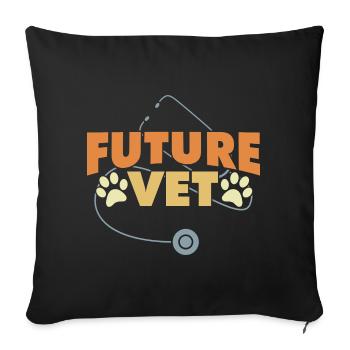 Futur vétérinaire - Housse de coussin décorative 45 x 45 cm - noir - Devant