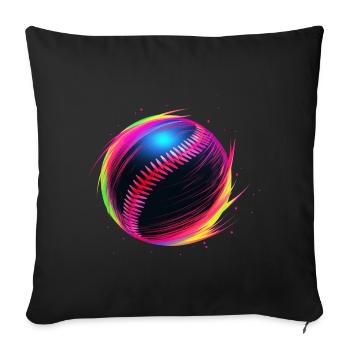 Baseball Ball Vaporwave - Sofakissenbezug 45 x 45 cm - Schwarz - Vorne