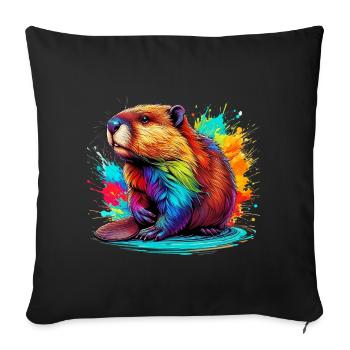 Castor - Housse de coussin décorative 45 x 45 cm - noir - Devant