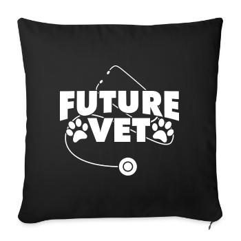 Veterinary student - Sofa pillowcase 17,3'' x 17,3'' (45 x 45 cm) - black - Front
