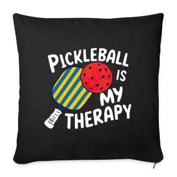 Pickleball Is My Therapy - Sofakissenbezug 45 x 45 cm - Schwarz - Vorne