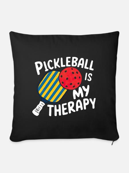 Pickleball Is My Therapy - Sofakissenbezug 45 x 45 cm - Schwarz