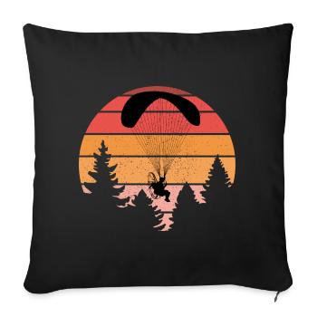 Sunset Parapente Silhouette Design - Housse de coussin décorative 45 x 45 cm - noir - Devant