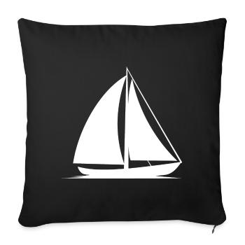 Sailboat Line Art - Sofa pillowcase 17,3'' x 17,3'' (45 x 45 cm) - black - Front