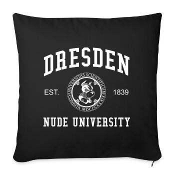 Université nue de Dresde Uni Hochschule Universität - Housse de coussin décorative 45 x 45 cm - noir - Devant