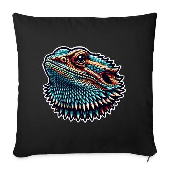 Bartagame Bartagamen Bearded Dragon - Sofa pillowcase 17,3'' x 17,3'' (45 x 45 cm) - black - Front