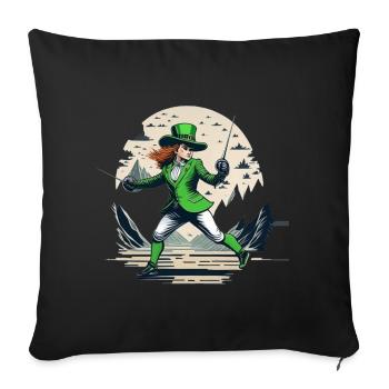 St. Patrick's Day Shamrock Fencing - Sofa pillowcase 17,3'' x 17,3'' (45 x 45 cm) - black - Front