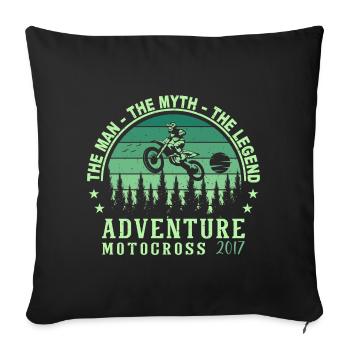 2017 Anniversaire né en 2017 Rétro Vintage - Housse de coussin décorative 45 x 45 cm - noir - Devant