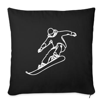 Snowboarder Drawing - Sofa pillowcase 17,3'' x 17,3'' (45 x 45 cm) - black - Front