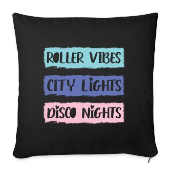 Rollerskater Party Retro Feels Of Disco Night Gift - Sofa pillowcase 17,3'' x 17,3'' (45 x 45 cm) - black - Front