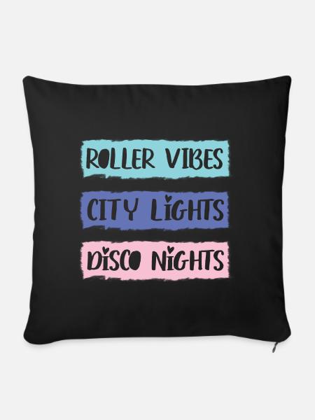 Rollerskater Party Retro Feels Of Disco Night Gift - Sofakissenbezug 45 x 45 cm - Schwarz