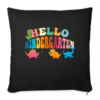 Cute Dinosaurs for Hello Kindergarten Back To - Sofa pillowcase 17,3'' x 17,3'' (45 x 45 cm) - black - Front