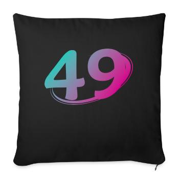 Numéro 49 multicolore - Housse de coussin décorative 45 x 45 cm - noir - Devant