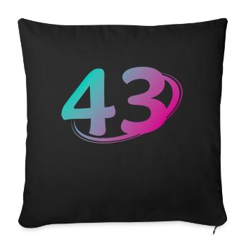 Numéro 43 multicolore - Housse de coussin décorative 45 x 45 cm - noir - Devant